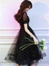 Black Sweetheart Tulle Beaded Short Homecoming Dress, Black Tulle Short Prom Dress